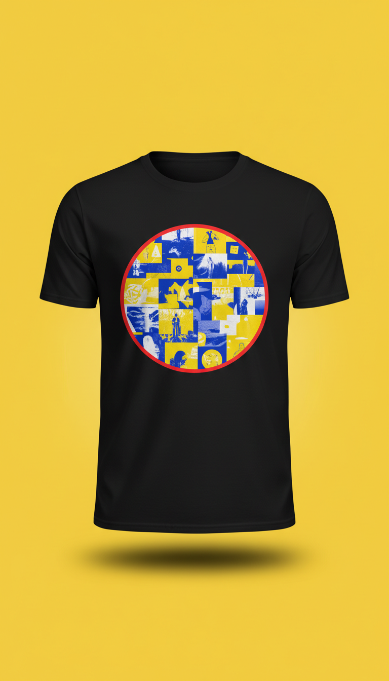 Midnight Black Custom Photo Collage T-shirt